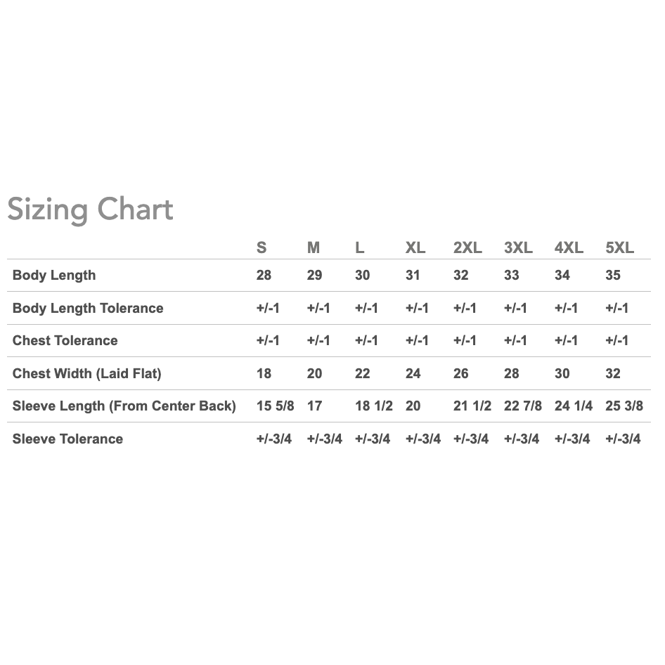 Sizing chart for clothing measurements on a computer screen