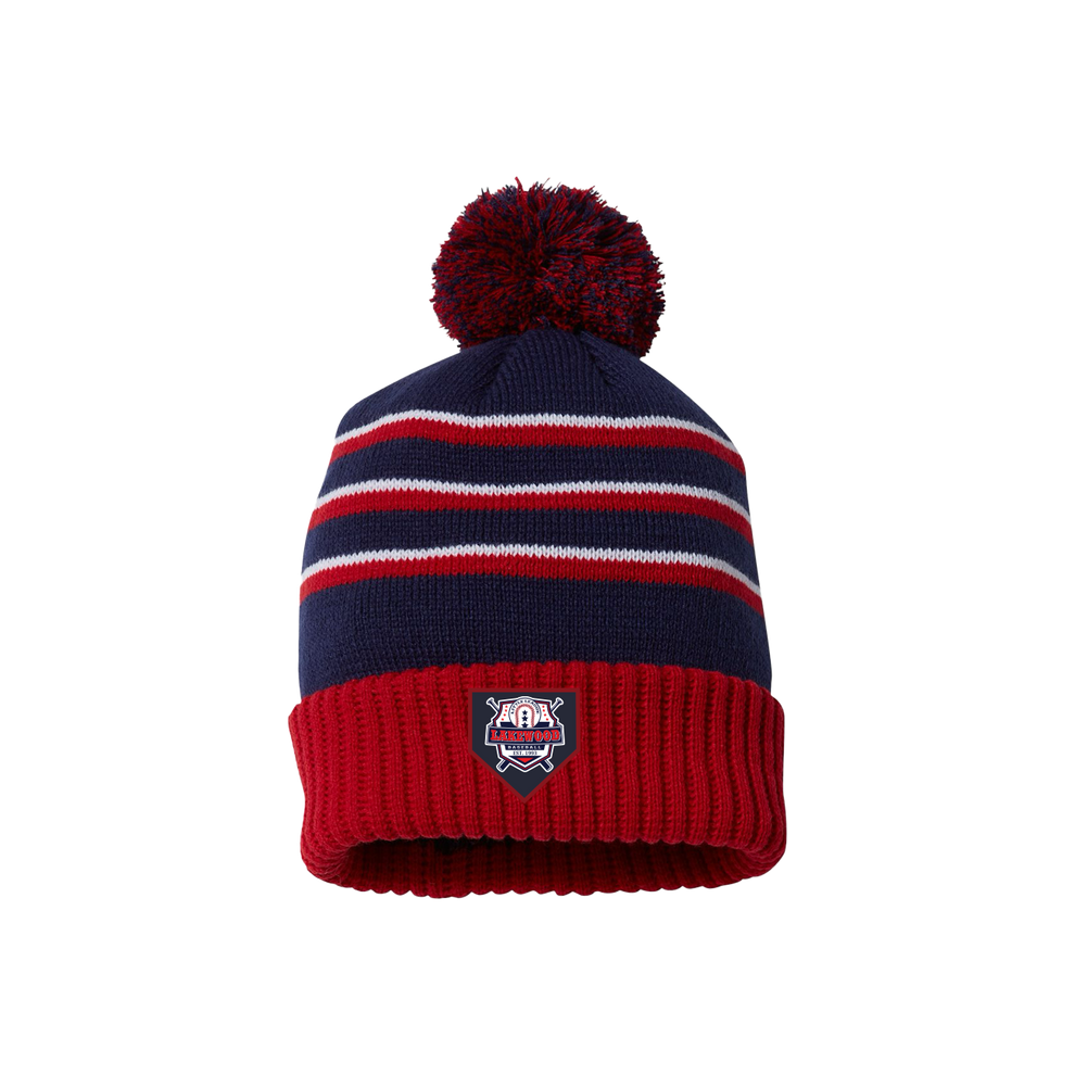 Navy/Red/White EST 1993 Pom Beanie InkHead Prints