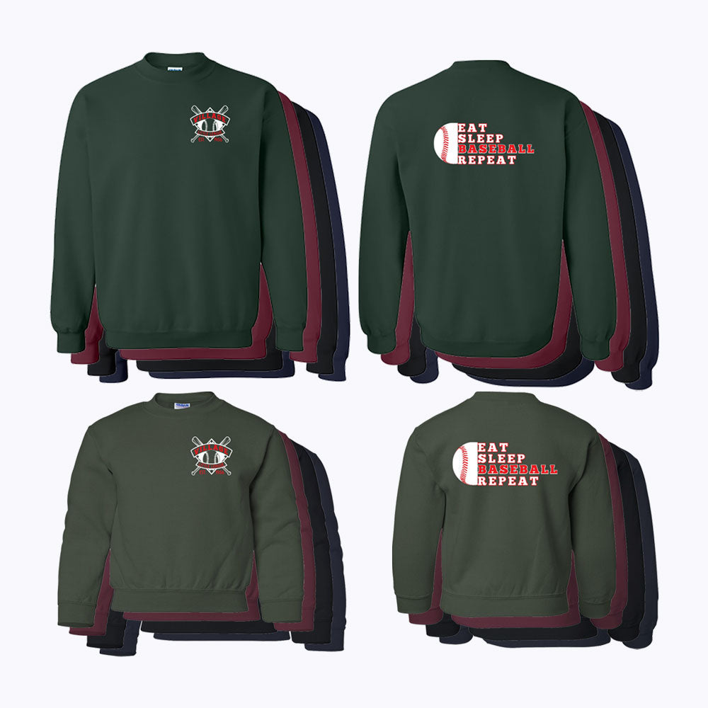 Eat, Sleep, Baseball, Repeat Crewneck