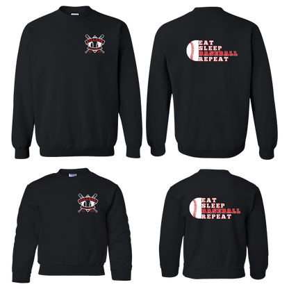 Eat, Sleep, Baseball, Repeat Crewneck