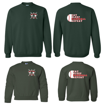 Eat, Sleep, Baseball, Repeat Crewneck