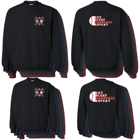 Eat, Sleep, Baseball, Repeat Crewneck