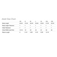 Adult size chart for clothing measurements on a white background