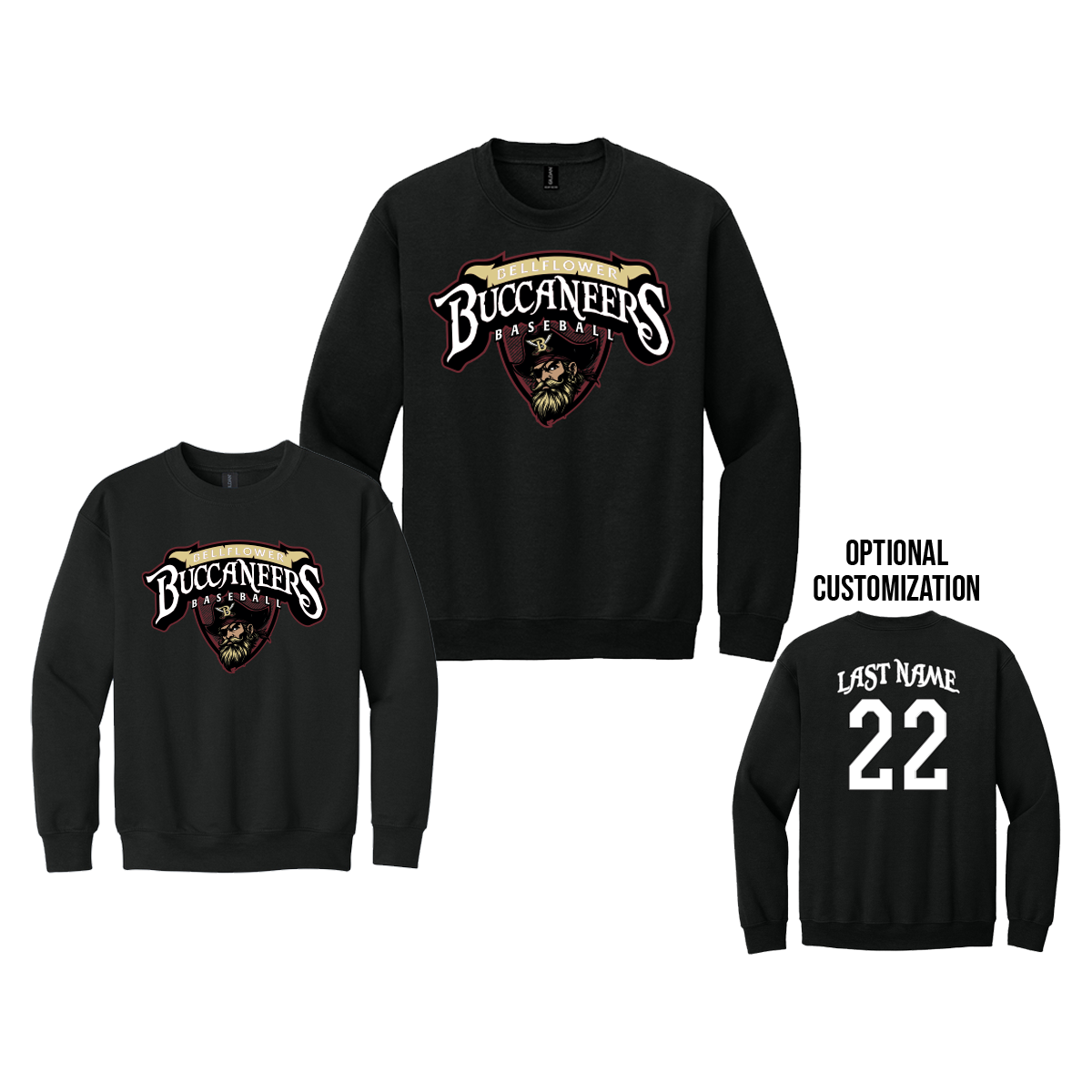 Bellflower Buccaneers Baseball - Crewneck