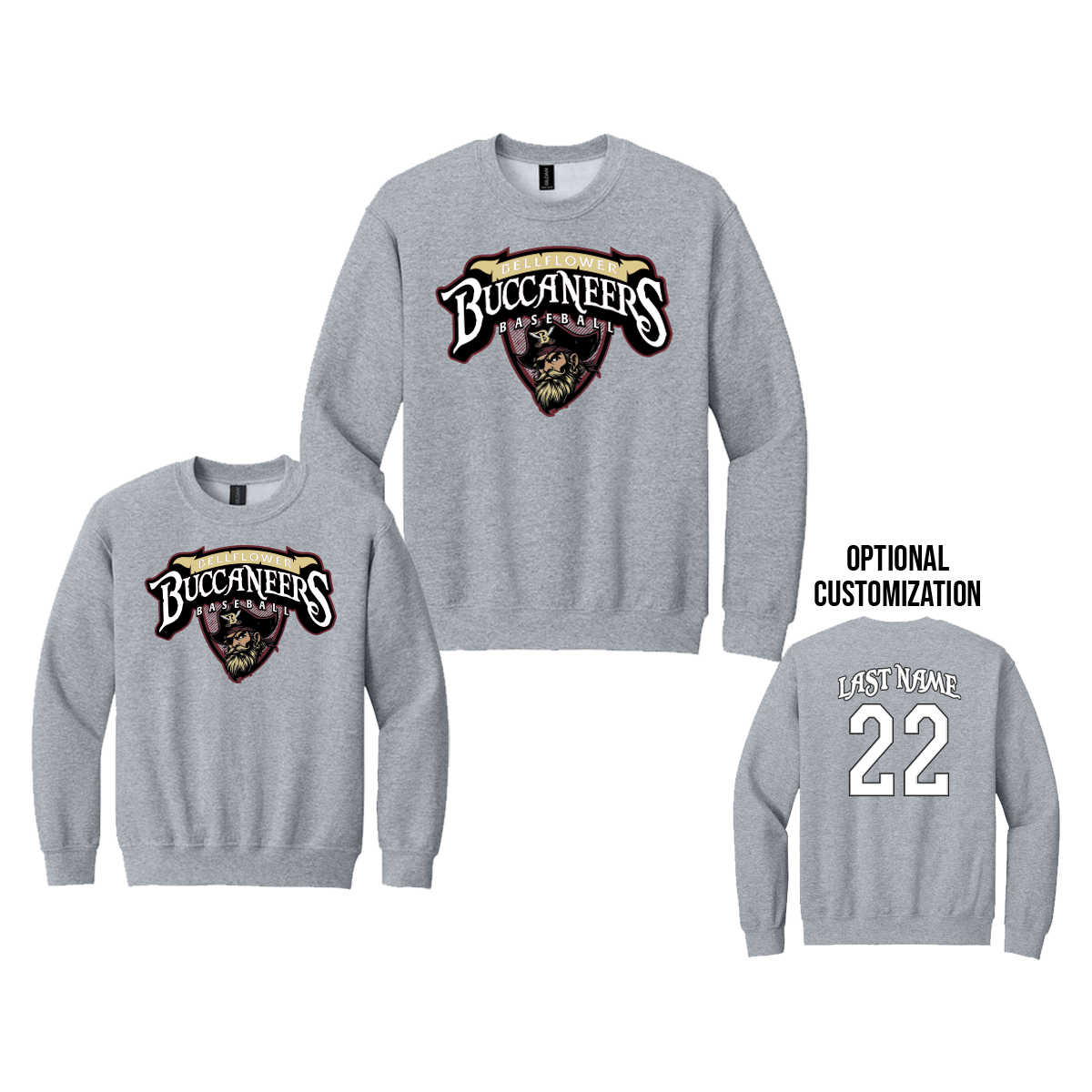 Bellflower Buccaneers Baseball - Crewneck