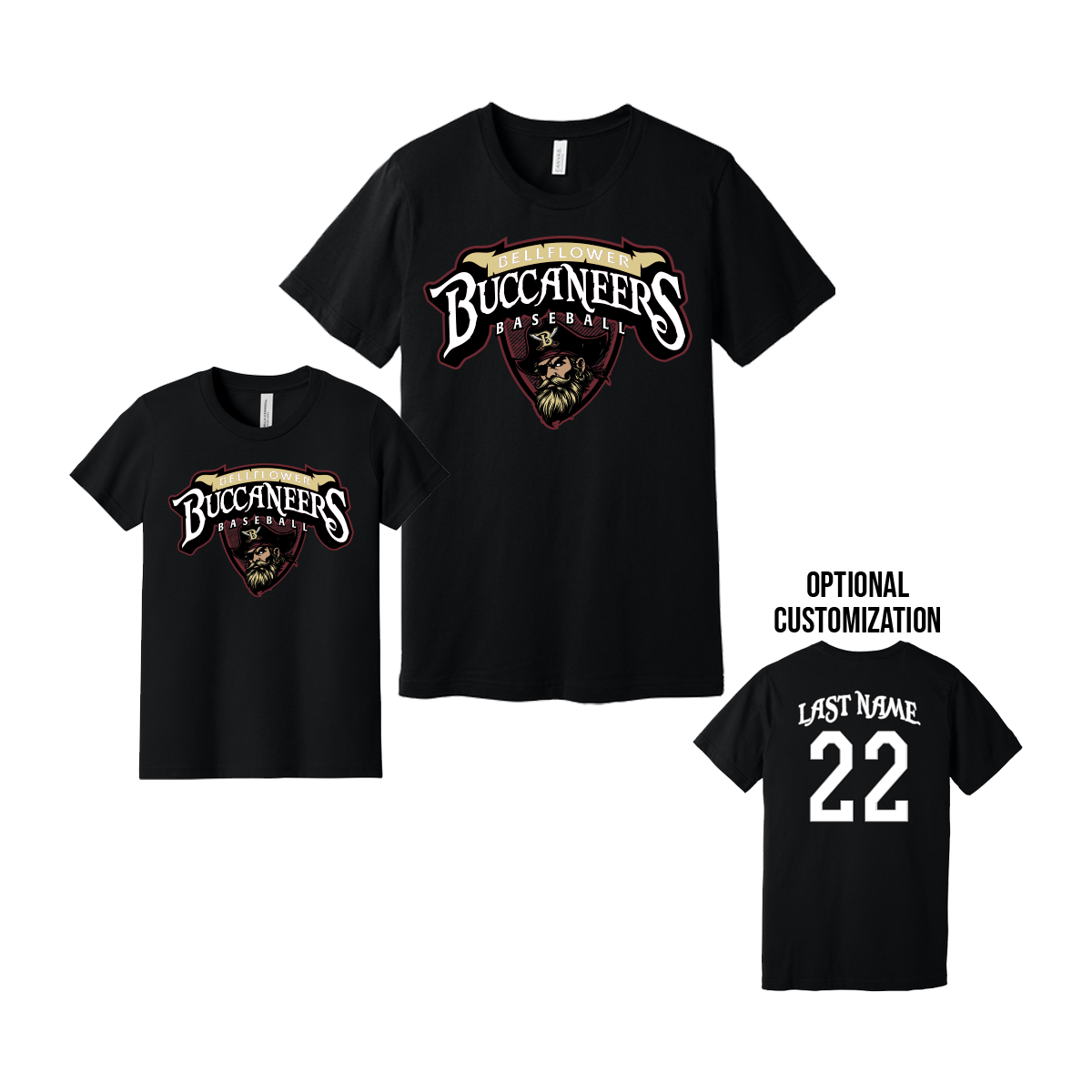 Bellflower Buccaneers Baseball - T-Shirt