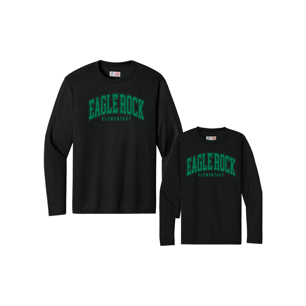 Eagle Rock Elementary L/S Dri-Fit Tee - Green Print