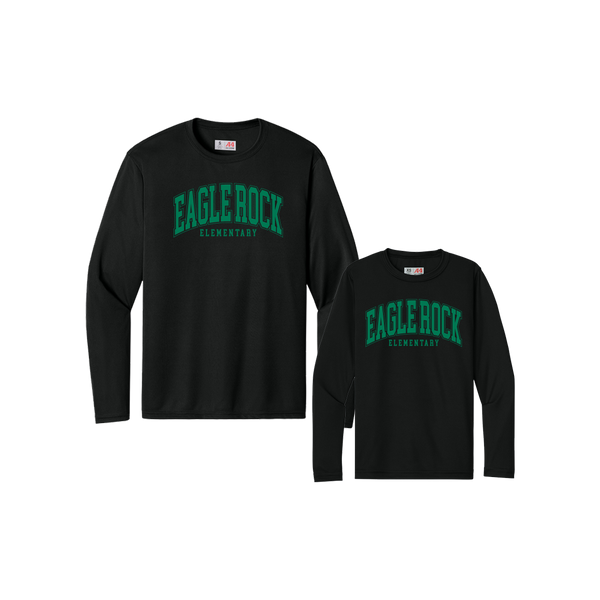 Eagle Rock Elementary L/S Dri-Fit Tee - Green Print