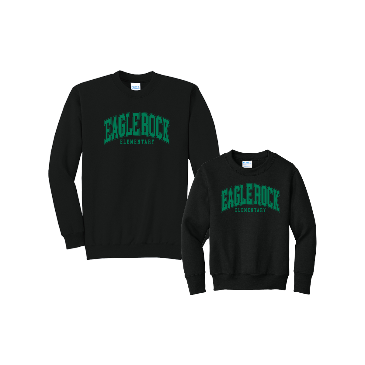 Eagle Rock Elementary Crewneck - Green Print