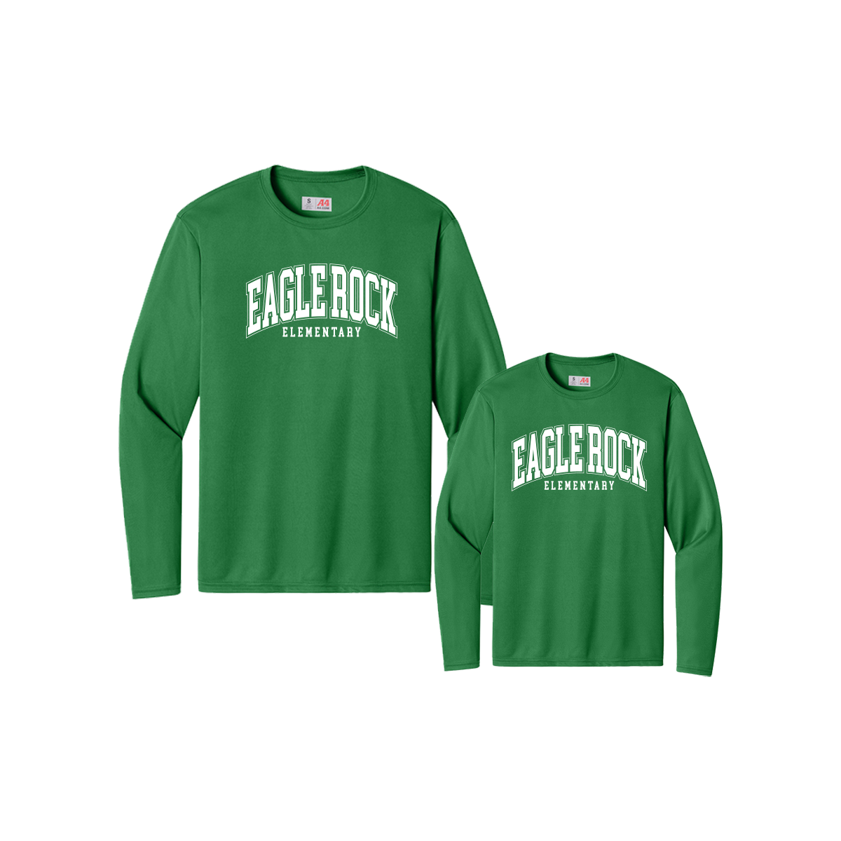 Eagle Rock Elementary L/S Dri-Fit Tee - White Print